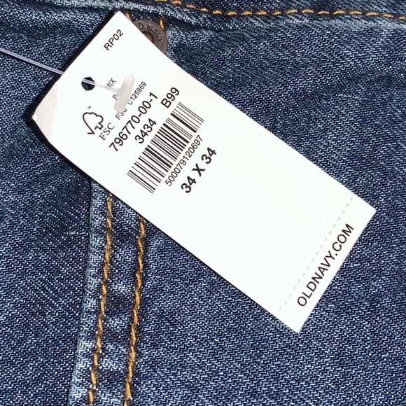Old Navy NWT Athletic Taper Fit Denim Jeans size 34/34 - Picture 5 of 9